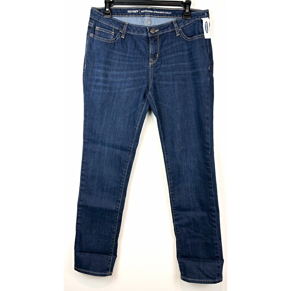 Old Navy Women's Jeans Boyfriend Straight Dark Wash Size 10 Petite